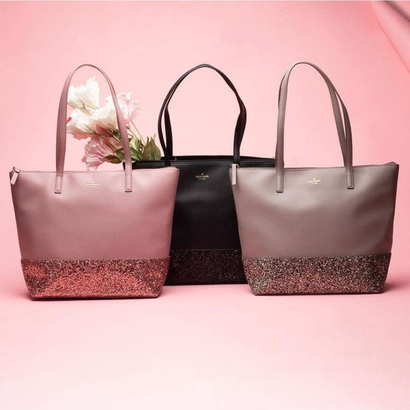 kate spade Handbags - 🍒NWT🍒 KATE SPADE GLITTER DIPPED ZIP TOP TOTE